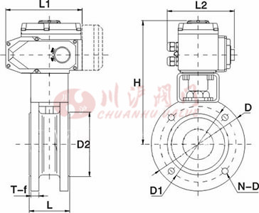 電動對夾球閥結(jié)構(gòu)圖