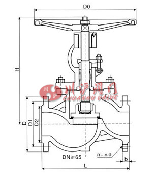 法蘭截止閥結(jié)構圖