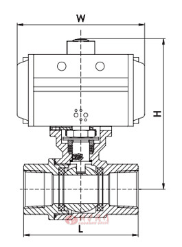 氣動法蘭塑料球閥結構圖